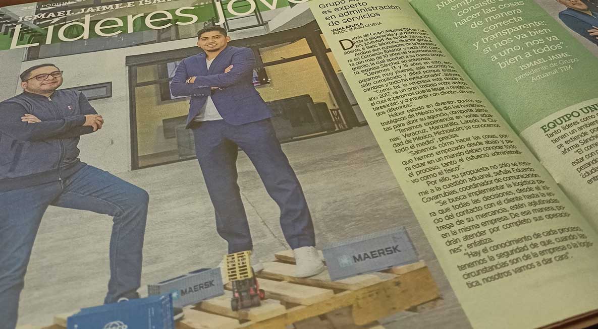 Agencia Aduanal TIM en revista Podium de Grupo Reforma